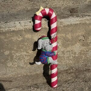 VTG Avon Candy Cane Christmas Ornament Dog 1996
